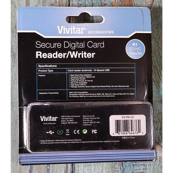 Vivitar Secure Digital Card Reader/Writer R1 SD/HC‎ Reader - Picture 2 of 8